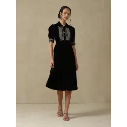 aarke Ritu Kumar Black Embroidered A Line Dress-picture-42