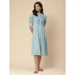 aarke Ritu Kumar Blue Embroidered A Line Dress-picture-35