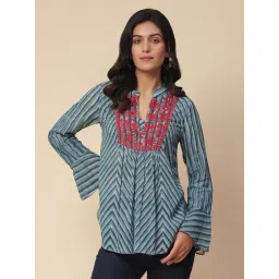 aarke Ritu Kumar Blue Embroidered Kurti-picture-24