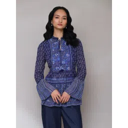 aarke Ritu Kumar Blue Floral Print Kurta-picture-42