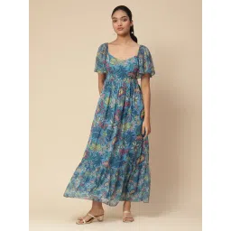 aarke Ritu Kumar Blue Floral Print Midi Dress-picture-41