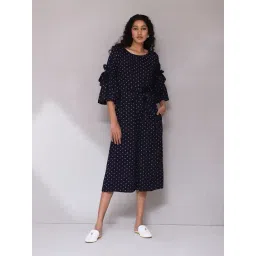 aarke Ritu Kumar Blue Printed Culottes Jumpsuit-picture-14