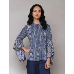 aarke Ritu Kumar Blue Printed Shirt-picture-12