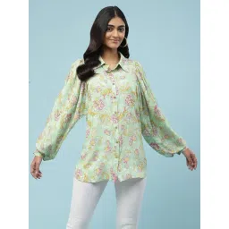 aarke Ritu Kumar Green Floral Print Shirt-picture-45