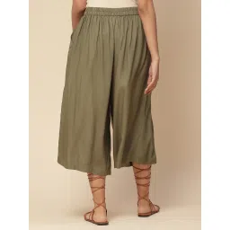 aarke Ritu Kumar Green Loose Fit Mid Rise Culottes image 2