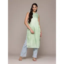 aarke Ritu Kumar Green Polyster Sleeveless Printed Kurta-picture-20