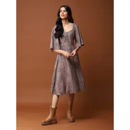 aarke Ritu Kumar Grey Printed Midi Dress-picture-19