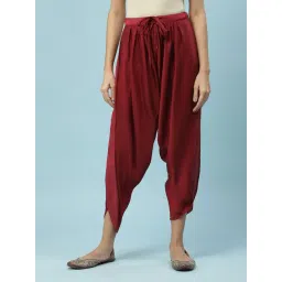 aarke Ritu Kumar Maroon Mid Rise Regular Fit Dhoti Pants-picture-19