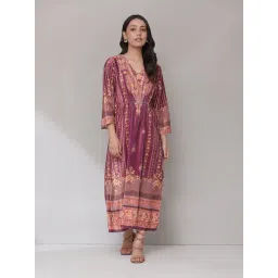 aarke Ritu Kumar Purple Floral Print Midi Dress-picture-36