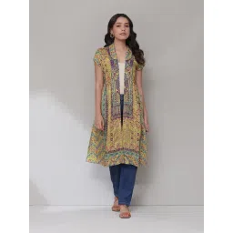 aarke Ritu Kumar Yellow & Purple Printed Long Shrug-picture-20