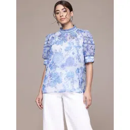 Aarke Ritu Kumar Blue Beli Short Top With Camisole-picture-40