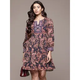 Aarke Ritu Kumar Blue Paisley Dresses-picture-30