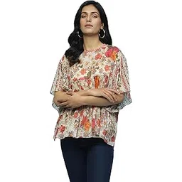 aarke ritu kumar Ecru Floral Print Top with Camisole-picture-17