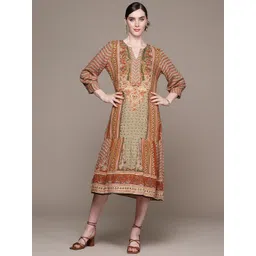 aarke Ritu Kumar Ethnic Motifs Print A-Line Midi Dress-picture-23