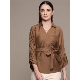 aarke Ritu Kumar Flared Sleeve Wrap Top-picture-15