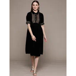 aarke Ritu Kumar Floral Embroidered A-Line Midi Dress image 1