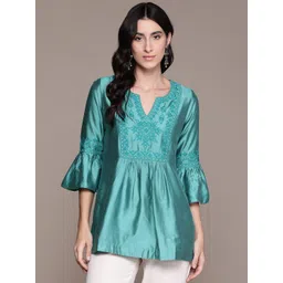 aarke Ritu Kumar Floral Embroidered Thread Work Empire Kurti-picture-18