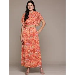 aarke Ritu Kumar Floral Printed Top with Palazzos-picture-24