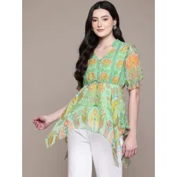 AARKE RITU KUMAR Green Masami Short Top-picture-21