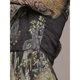 aarke Ritu Kumar Paisley Print Gathered and Pleated Fit & Flare Maxi Dress image 2