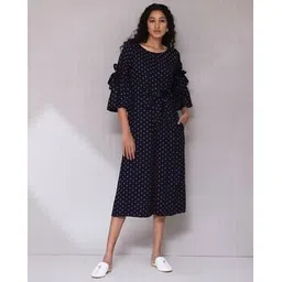 aarke ritu kumar Relaxed Fit Printed Jumpsuit with Belt-picture-22