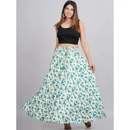 AARMAD Floral Printed Maxi Flared Skirt-picture-42