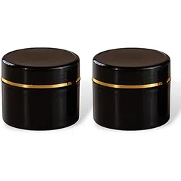 Aarogyam Herbals Black Cosmetic Empty Jar with Gold Accent Band, Plastic Container Recyclable for Makeup, Creams, Lotions, Sugar Scrubs and DIY Beauty Items - Pack of 2 (150ml)-image-28