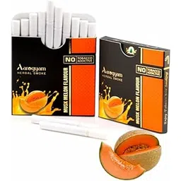Aarogyam Herbals Cigarette 100% Tobacco & Nicotine Free Smoke, for Relieve Stress & Mood Enhance of Smokers - (10 Sticks in Each Packet) (MUSKMELON FLAVOUR, 2 Packets)-picture-28