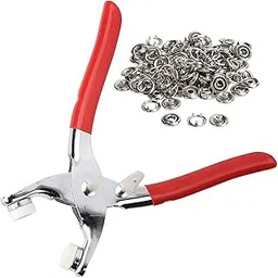 AAROO ENTERPRISE 100pc Silver Button Thickened Snap Fasteners Kit Metal Copper Five Claw Buckle Set with Hand Pressure Pliers Tool DIY Sewing Buttons Set for Clothing Sewing and Crafting-picture-20