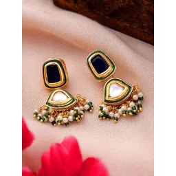 AARSEE OFFICIAL Anti-Tarnish22KT Gold Plated Sapphire Glow Earrings-picture-19