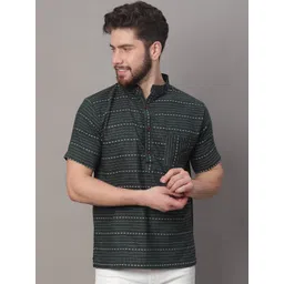 Aarsha Men Geometric Printed Cotton Short Kurta-picture-21