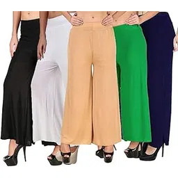 aaru collection Stylish Casual Wear Polyster Pant Palazzo Combo Pack (Free Size, Pack of 5)-picture-12