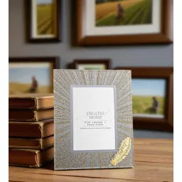 aarvi decor studio (1Pc) Gold Glass Golden Feather Photo Frame-picture-18