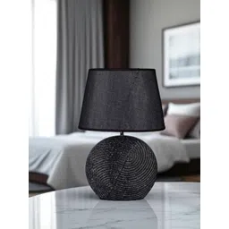 AARVI DECOR STUDIO Black Ceramic Traditional Frusturical Shaped Table Lamp-picture-18