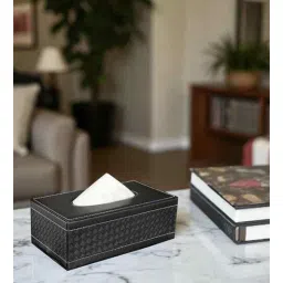 aarvi decor studio Faux Leather Tissue Holder Storage Box for Dining Table Kitchen Office-picture-18