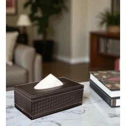 aarvi decor studio Faux Leather Tissue Holder Storage Box for Dining Table Kitchen Office-picture-11