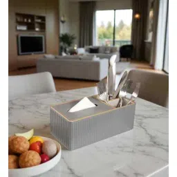 aarvi decor studio Faux Leather Tissue Holder Storage Box for Dining Table, Kitchen, Office-picture-13