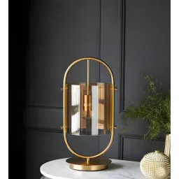 aarvi decor studio Gold Glass & metal Golden Aurora Halo Lamp-picture-17