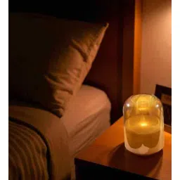 aarvi decor studio Gold Odorless Amber LED Flicker Candle Small-picture-1