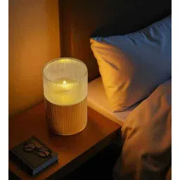 aarvi decor studio Gold Odorless Birch LED Light Candle Large-picture-4