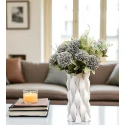 aarvi decor studio Gray Silk Chrysanthemums Silk Bunch Single Stem Flower-picture-2