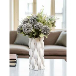AARVI DECOR STUDIO Grey Chrysanthemums Silk Bunch Single Stem Flower-picture-21