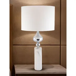 AARVI DECOR STUDIO Grey Metal Contemporary Cylindrical Shaped Table Lamp with Adjustable Cord-picture-17