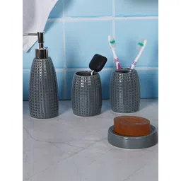 AARVI DECOR STUDIO Grey Set of 3 Textured Ceramic-picture-36