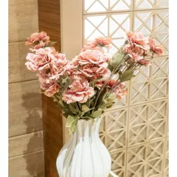 aarvi decor studio Peach Silk Peony Silk Stem Single Stem Flower-picture-17
