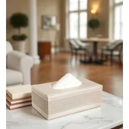 aarvi decor studio Premium Faux Leather Tissue Holder Box for Home, Office and Car Use-picture-13