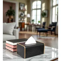 aarvi decor studio Premium Faux Leather Tissue Holder Box for Home, Office & Car Use-picture-16