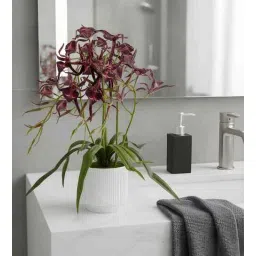 aarvi decor studio Red Pu Foam Elegant Star Orchid Arrangement Pot With Flower-picture-39