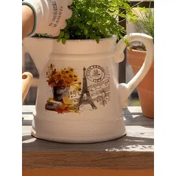 AARVI DECOR STUDIO White & Blue Glossy Ceramic Jug Vases-picture-23