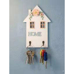AARVI DECOR STUDIO White & Green Printed Wooded 2-Hooks Key Holders-picture-40